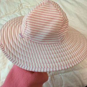 Ruffle Butts Pink and White Striped Hat